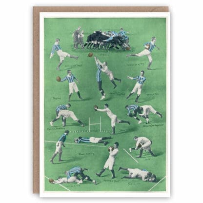 Rugby – a vintage sports greetings card by The Pattern Book