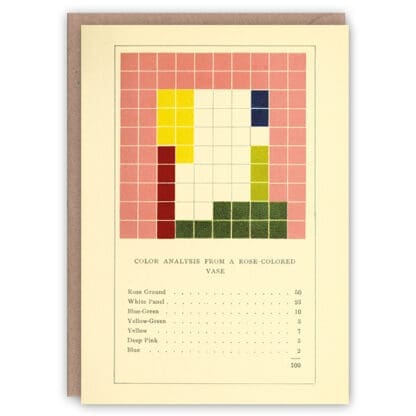 'Rose-Colored Vase' – colour problems greetings card by The Pattern Book