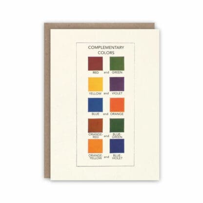 Notecard showing examples of complementary colours