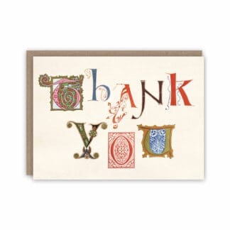 Thank You card using medieval illuminated letters